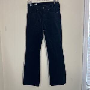 GAP Women's Black Velour Baby Boot Mid-Rise Pants Sz 6S Boho Retro Hippie